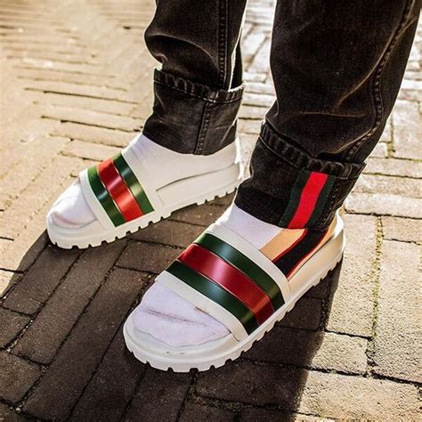 mens gucci inspired slides|discount gucci slides for men.